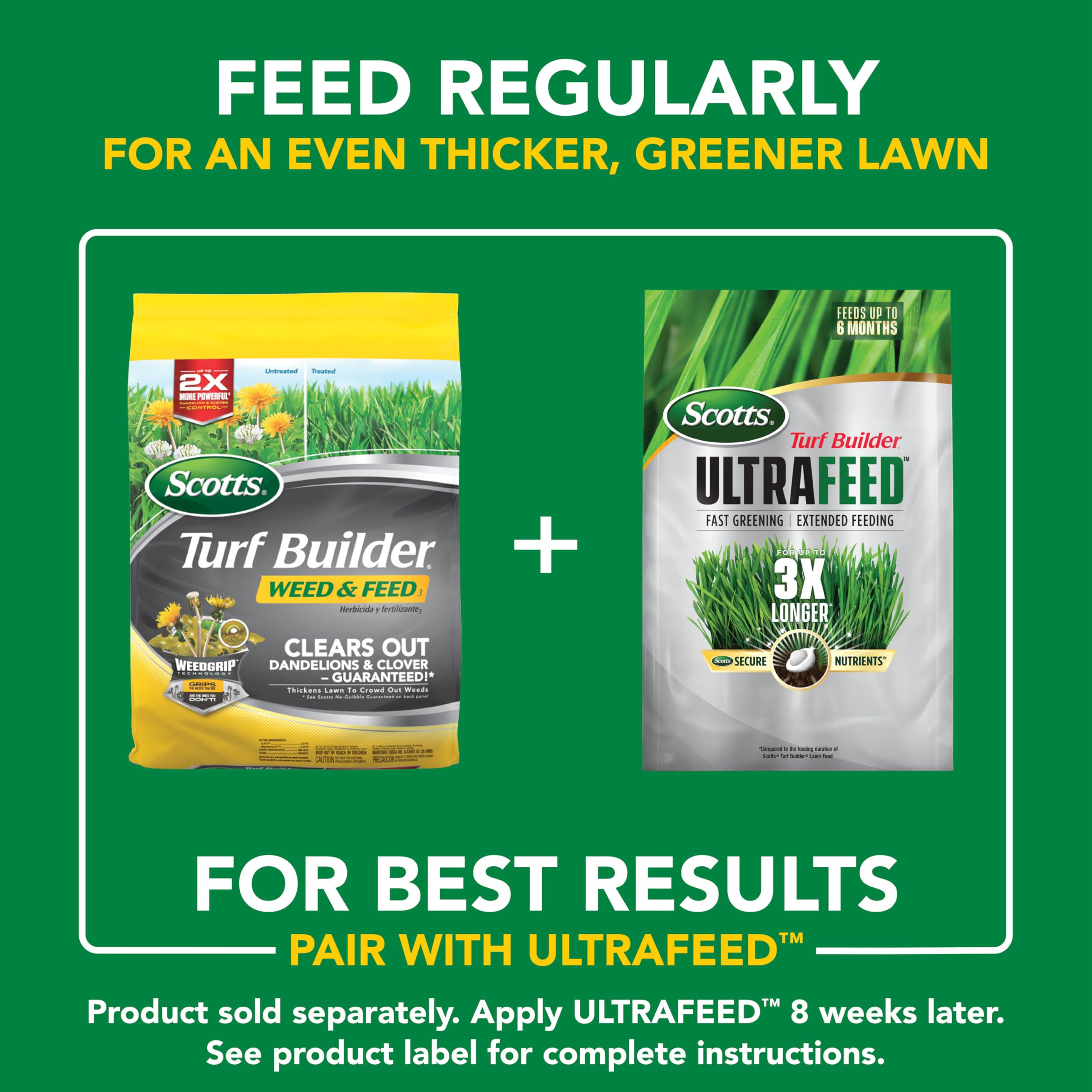 Scotts Turf Builder Weed & Feed5 targets clover and dandelion in lawn care
