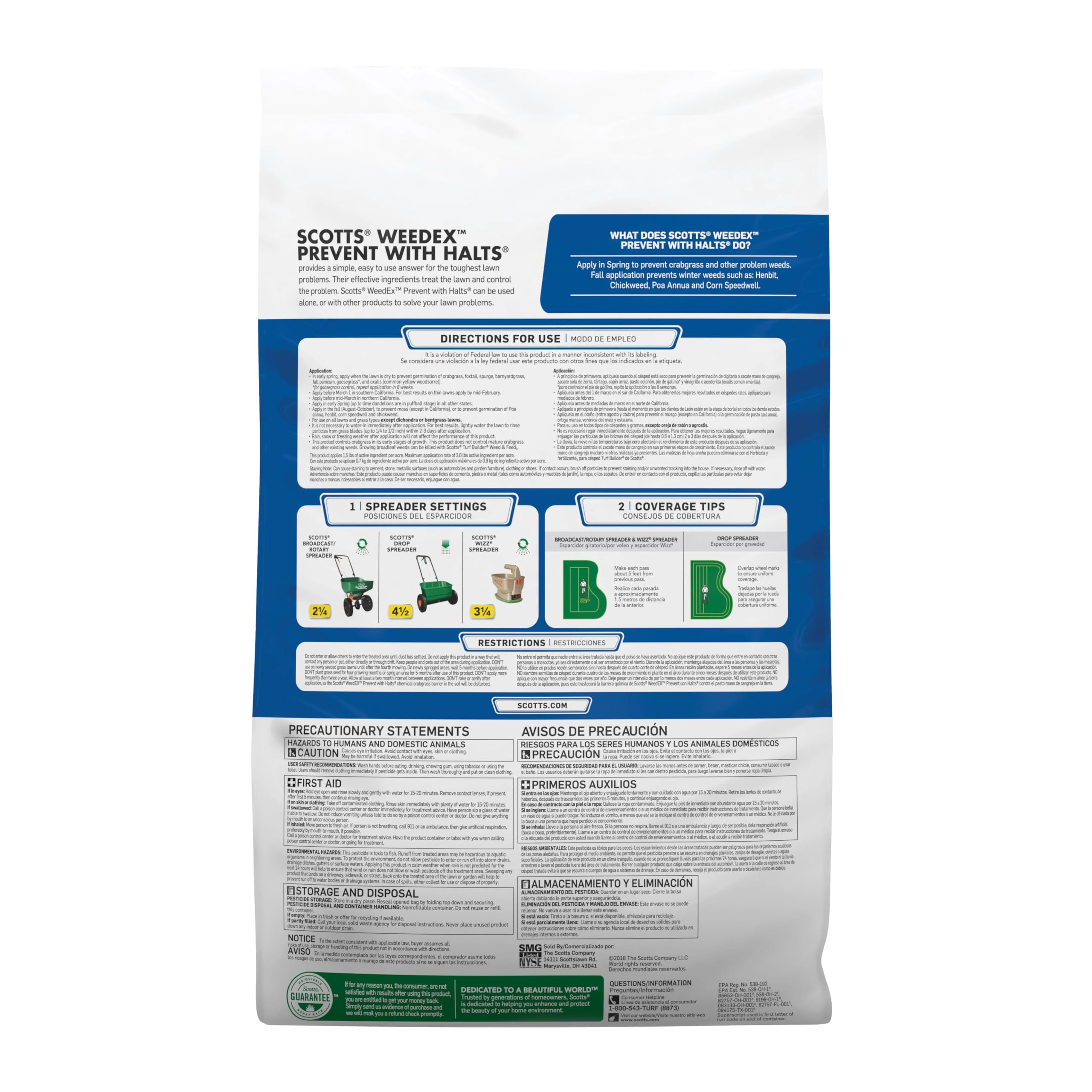 Moss prevention using Scotts WeedEx Prevent with Halts in suitable climates