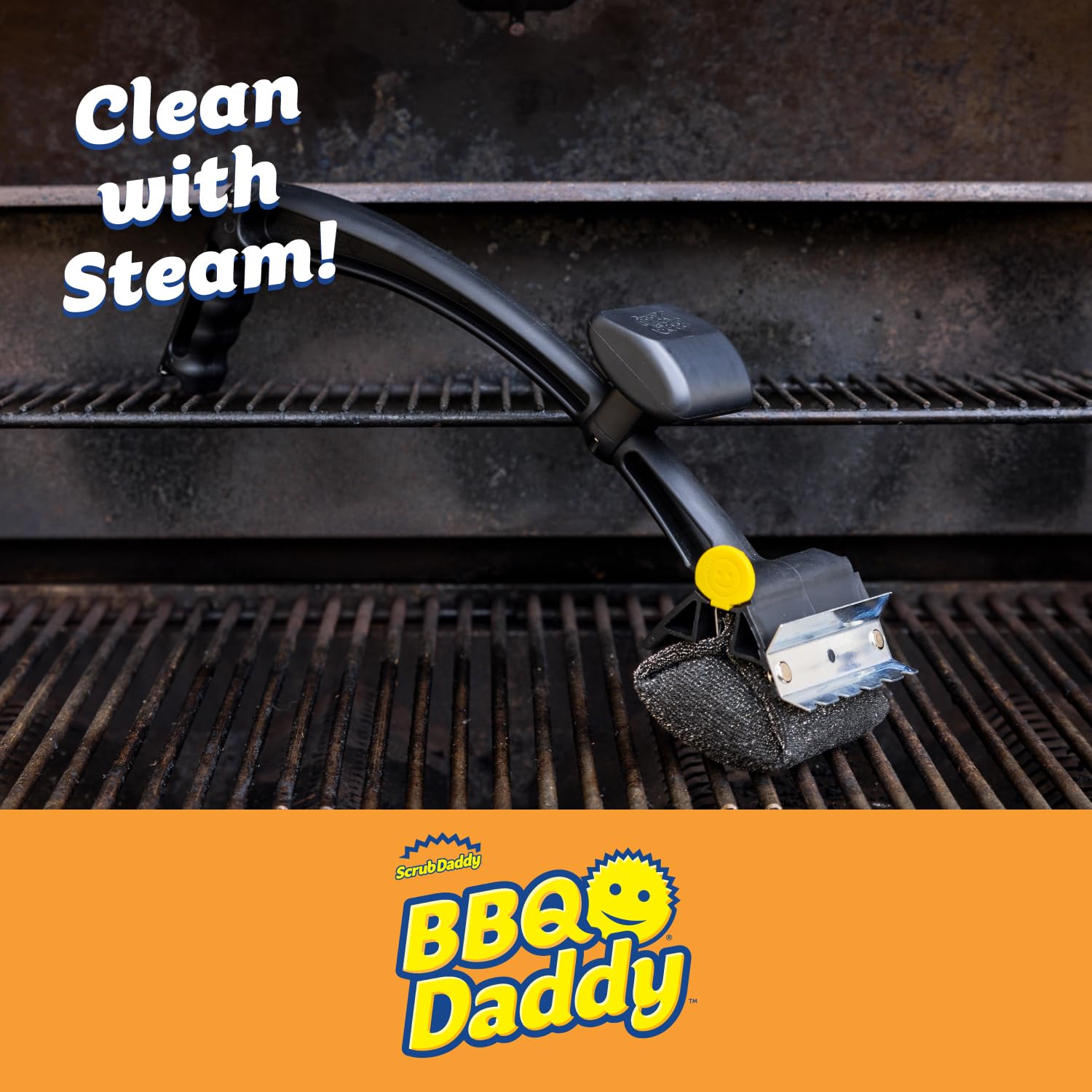 BBQ Daddy steam cleaning head softens with heat for deeper grate access