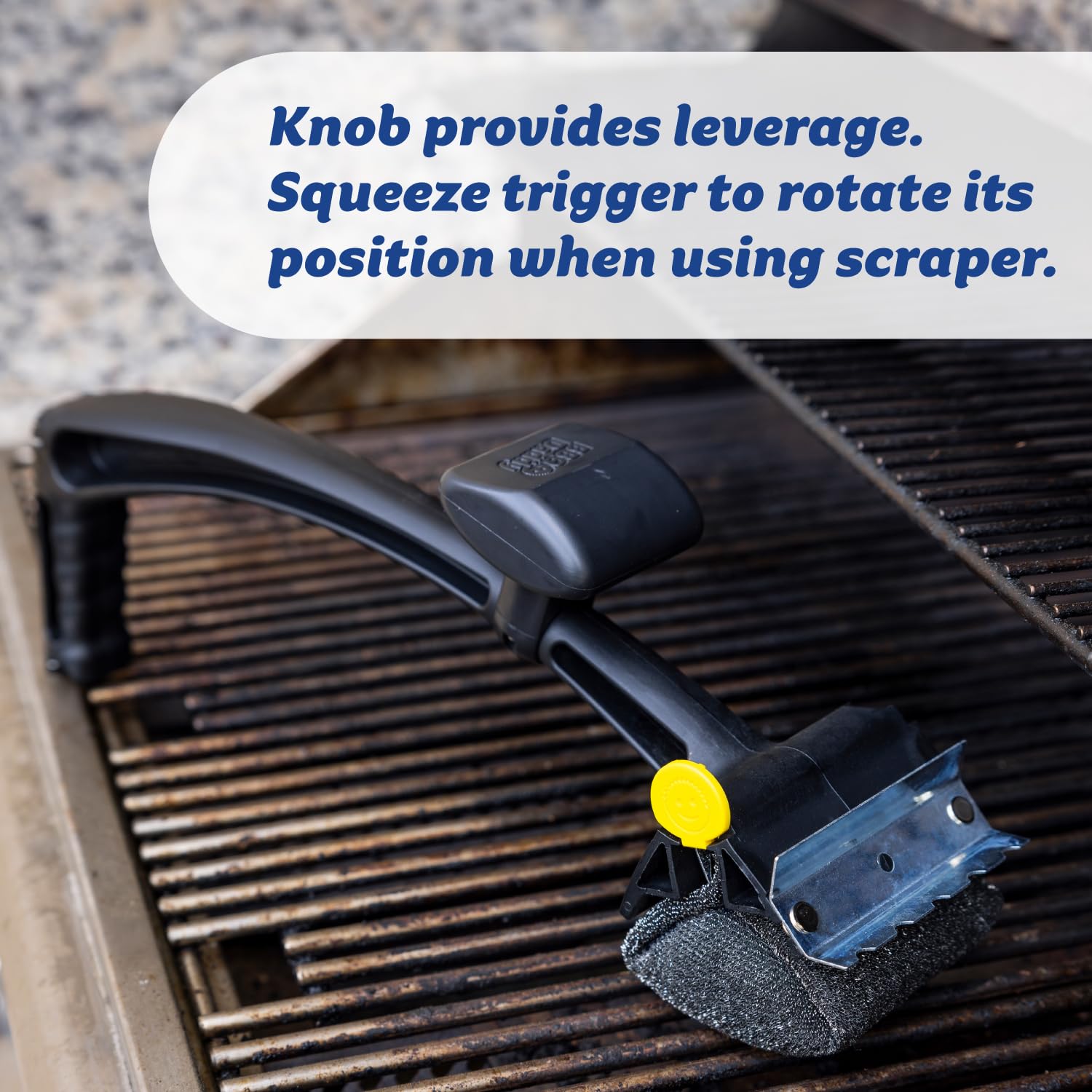 Scrub Daddy BBQ Daddy ergonomic design with leverage knob for controlled scrubbing