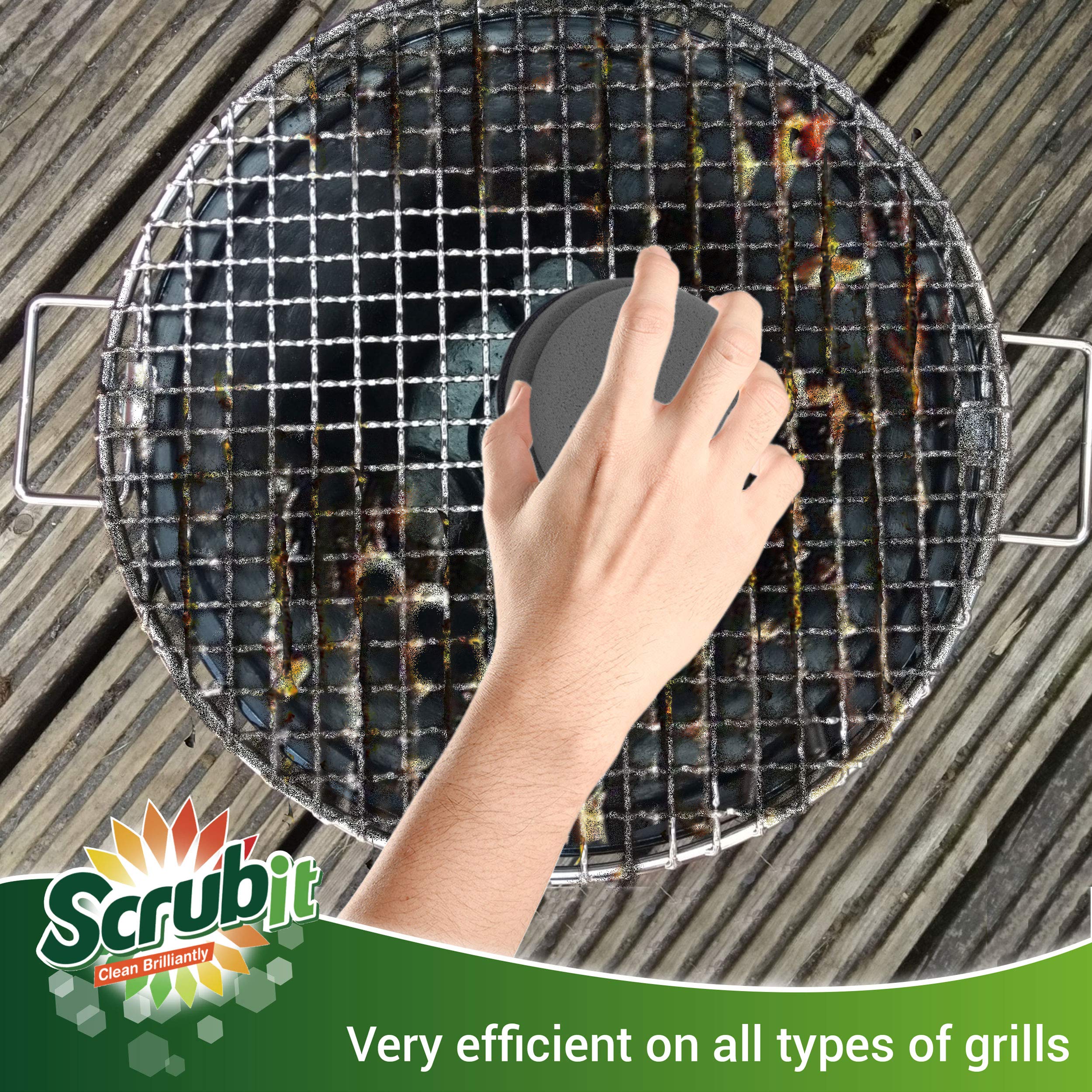 SCRUBIT quick and durable BBQ cleaning accessory for charcoal and gas grills.