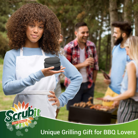SCRUBIT heavy-duty scrubber pad tackles burnt-on grease on grill grates.