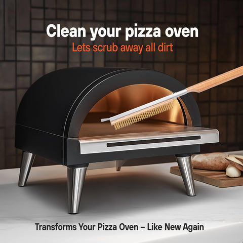 SCRUBIT stainless steel 2-in-1 stone cleaner keeps pizza stone spotless