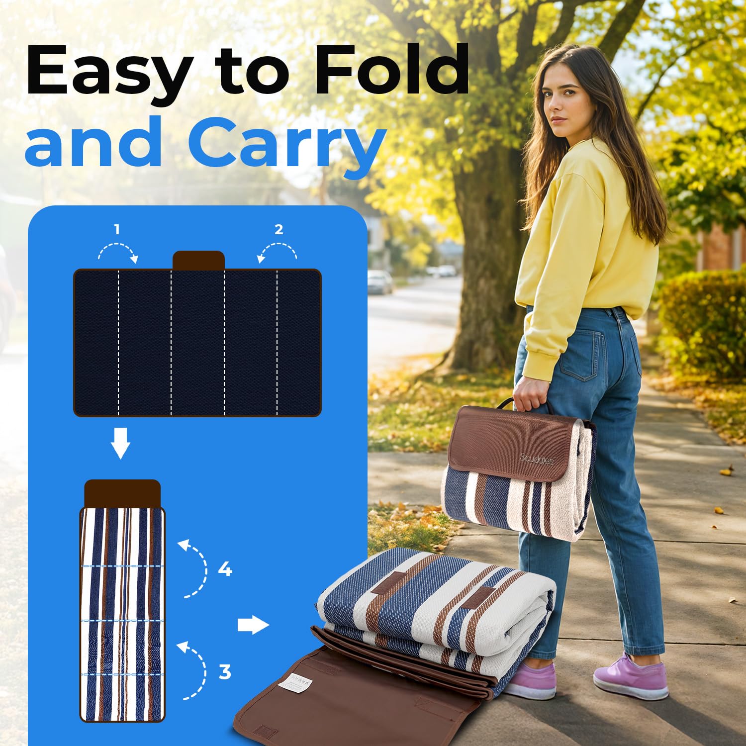 Scuddles outdoor mat suitable for beach days and park use