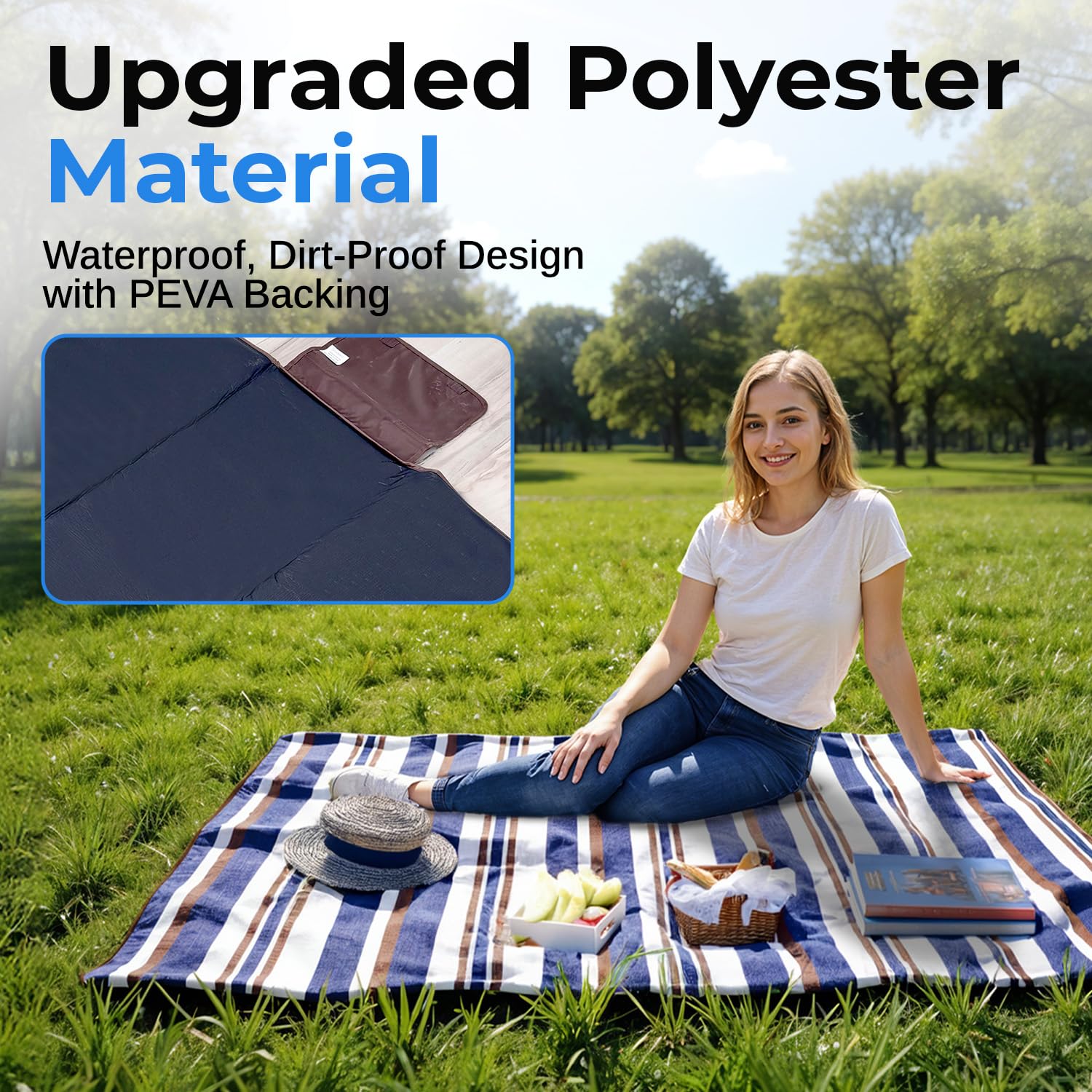 Scuddles waterproof bottom blocks moisture from grass and sand