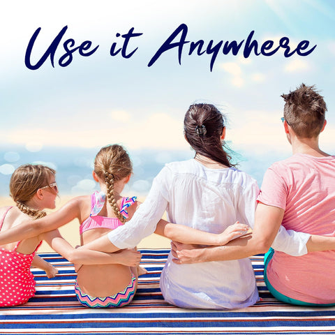 scuddles picnic blanket with shoulder strap for easy transport to the beach