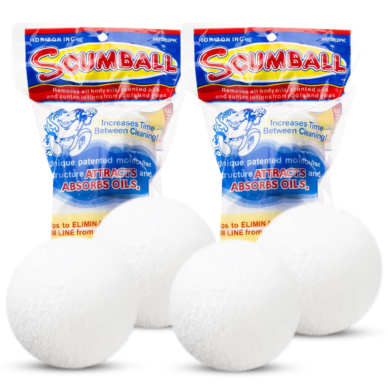 SCUMBALL hot tub scum absorber traps oils for crystal-clear water between cleanings