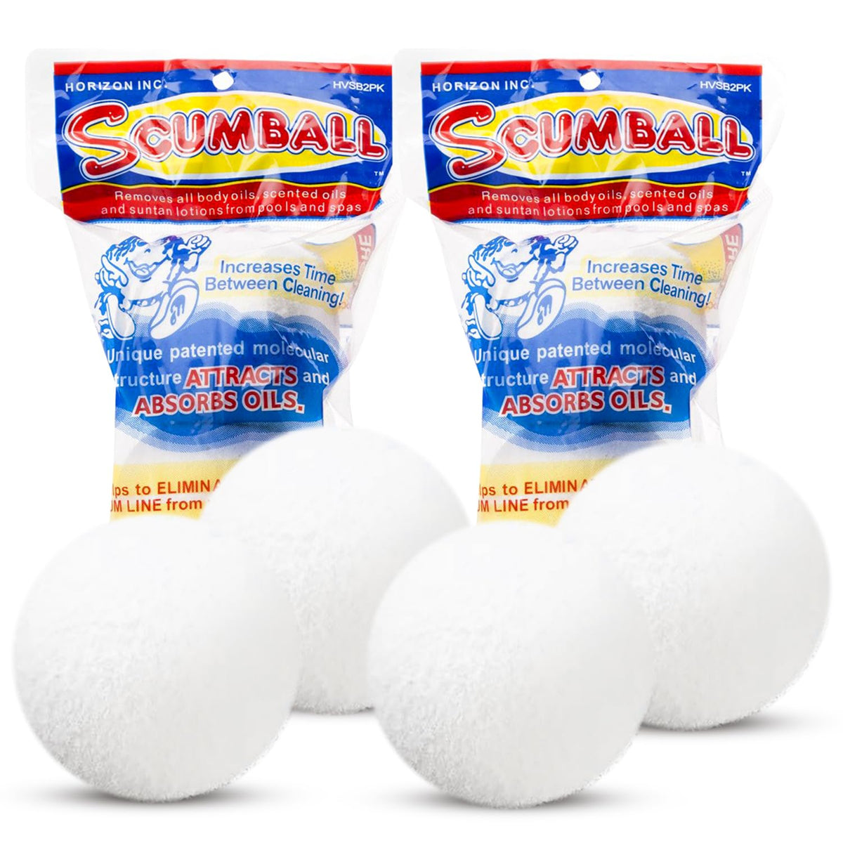 SCUMBALL hot tub scum absorber traps oils for crystal-clear water between cleanings