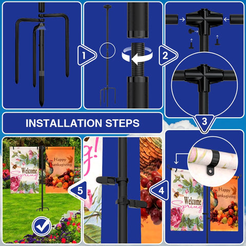 SCWN aluminum flag holder resists weather for long-lasting yard displays.