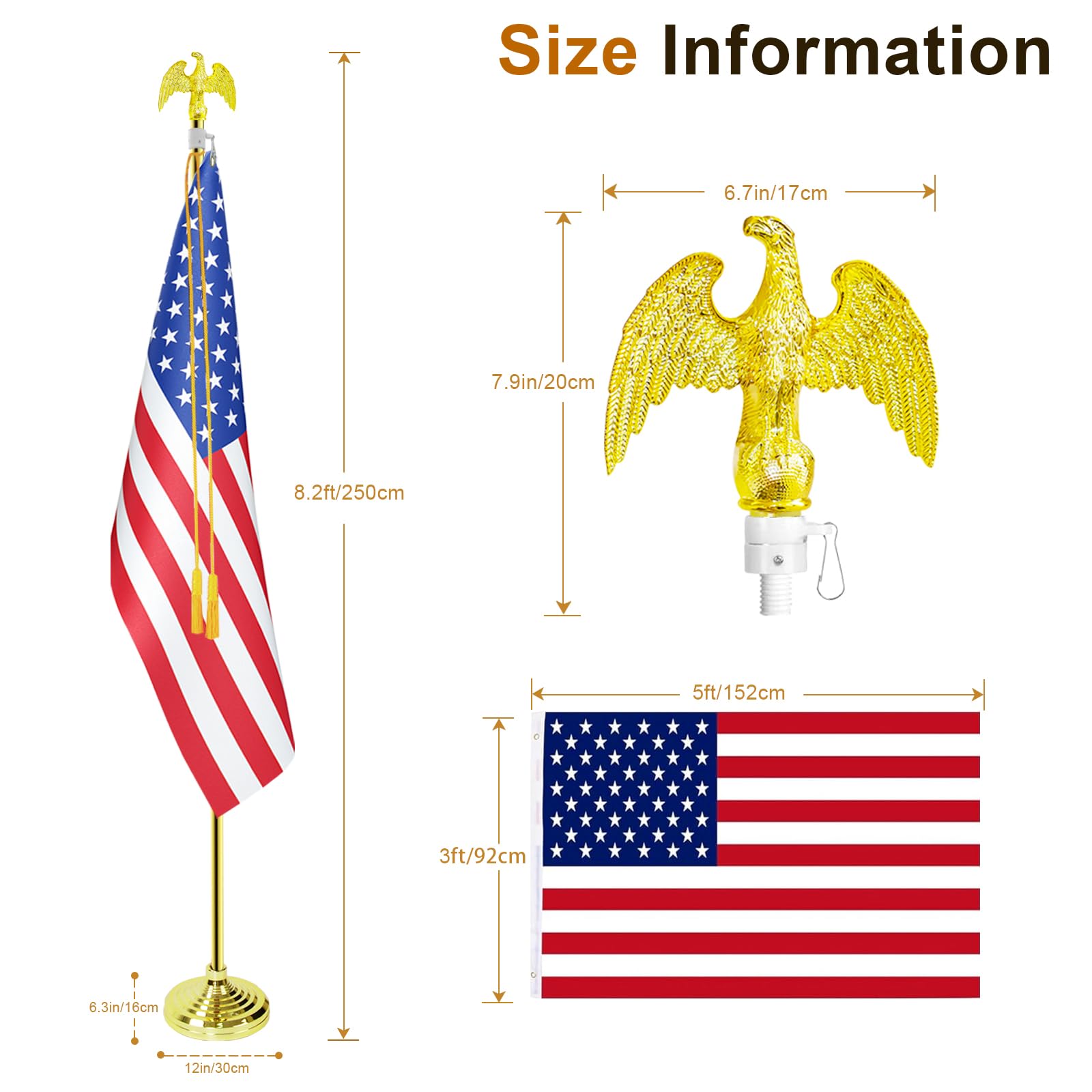 SCZS American flag 3x5ft included for immediate patriotic display