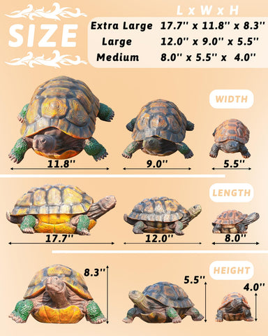 Sdeetesamjun turtle statue with hand-painted detail for lifelike charm.