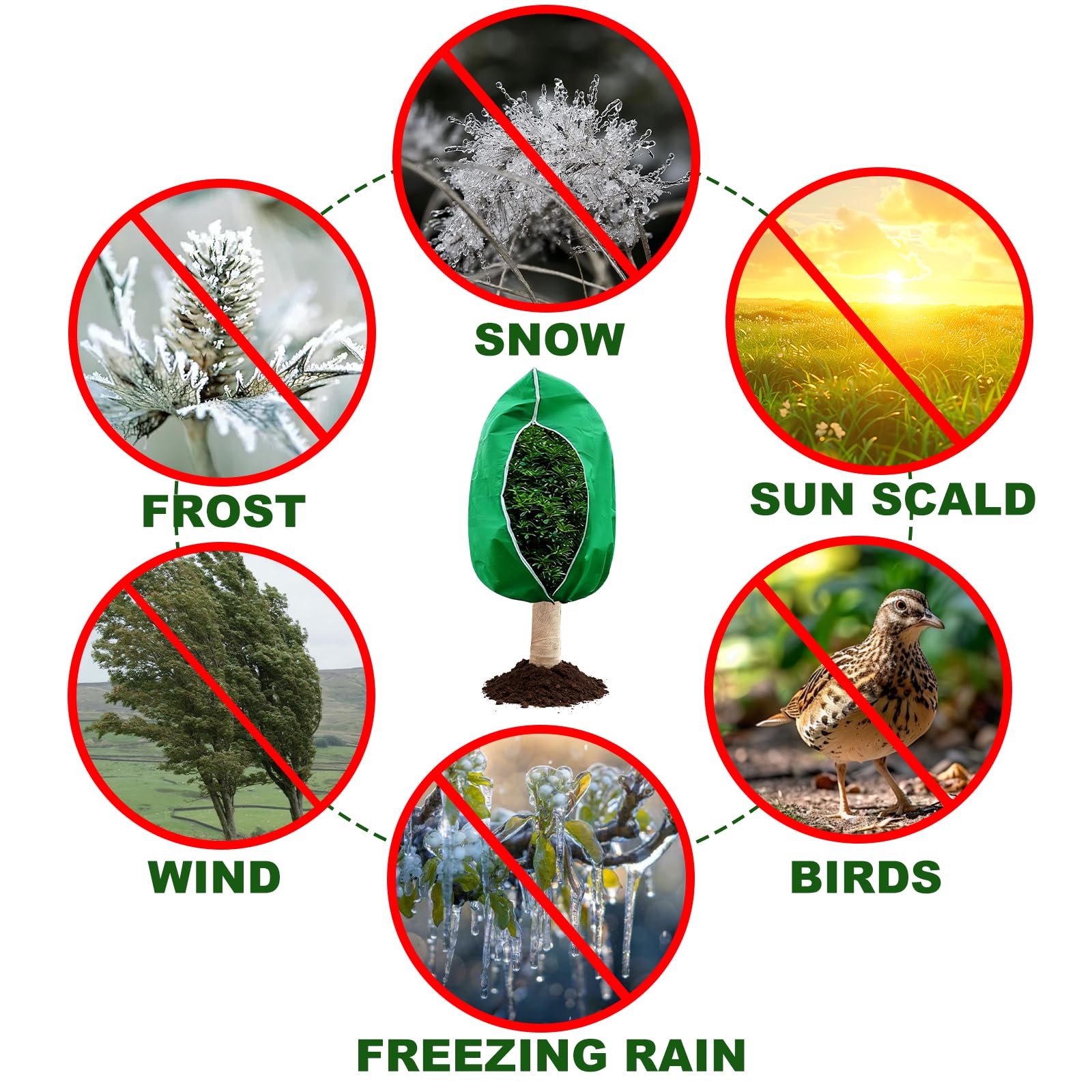 SDLDEER winter plant cover offering versatile protection for shrubs, tomatoes, and more.