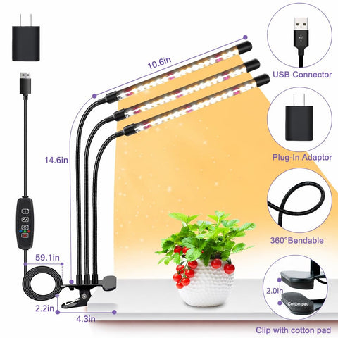 SDOVUERC auto timer light cycles on/off to fit your plant care routine.