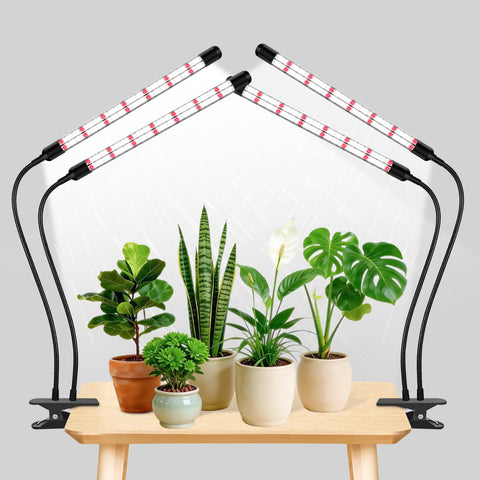 SDOVUERC full-spectrum dual-head clip light provides uniform coverage for healthier indoor plants.