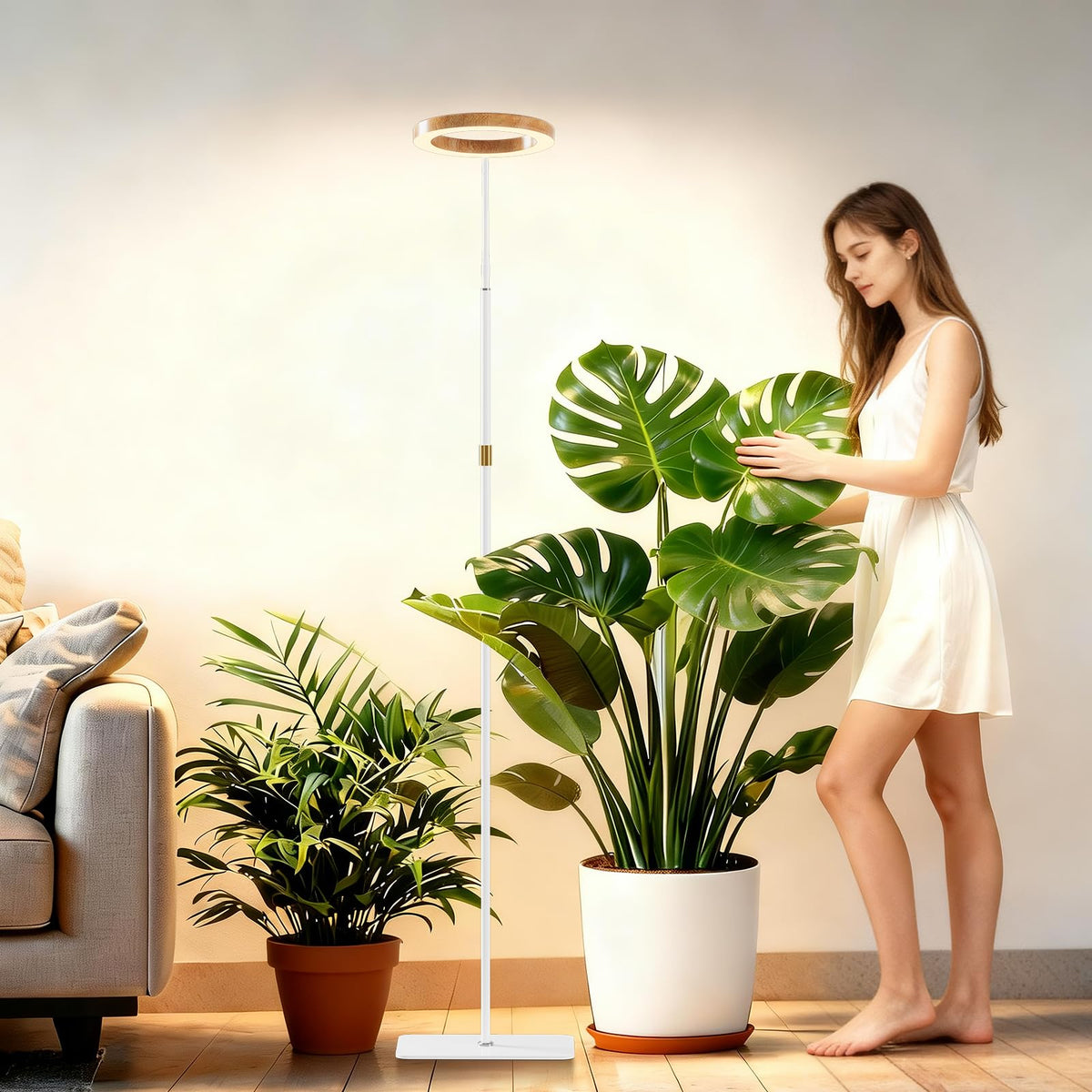 SDOVUERC full-spectrum grow light with stand, front view for easy setup
