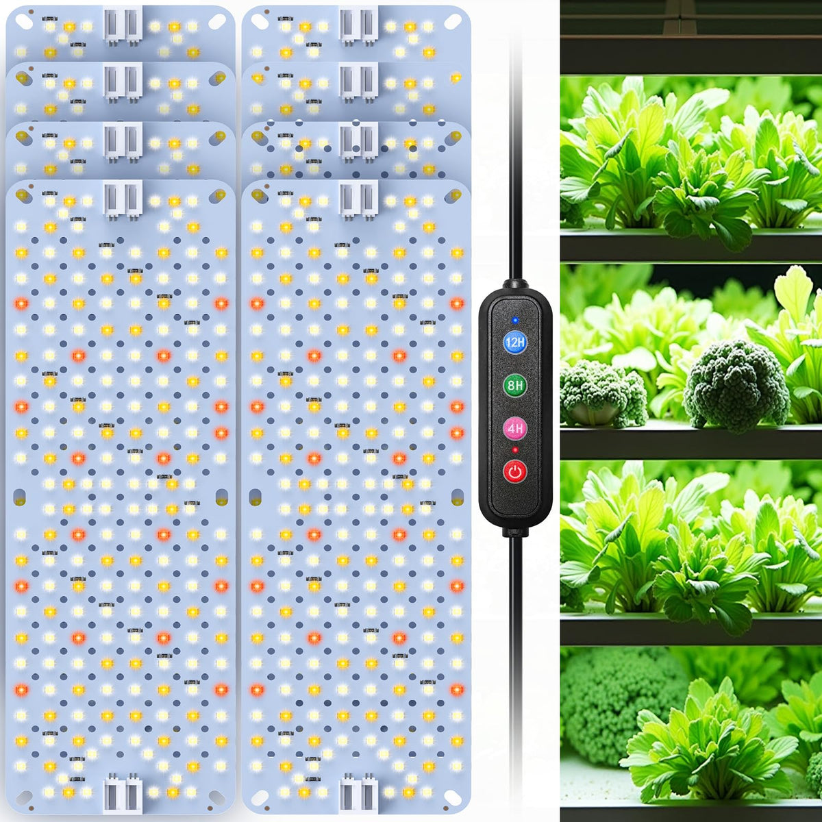 SDOVUERC full-spectrum panel close-up showing LEDs for healthy indoor plant growth