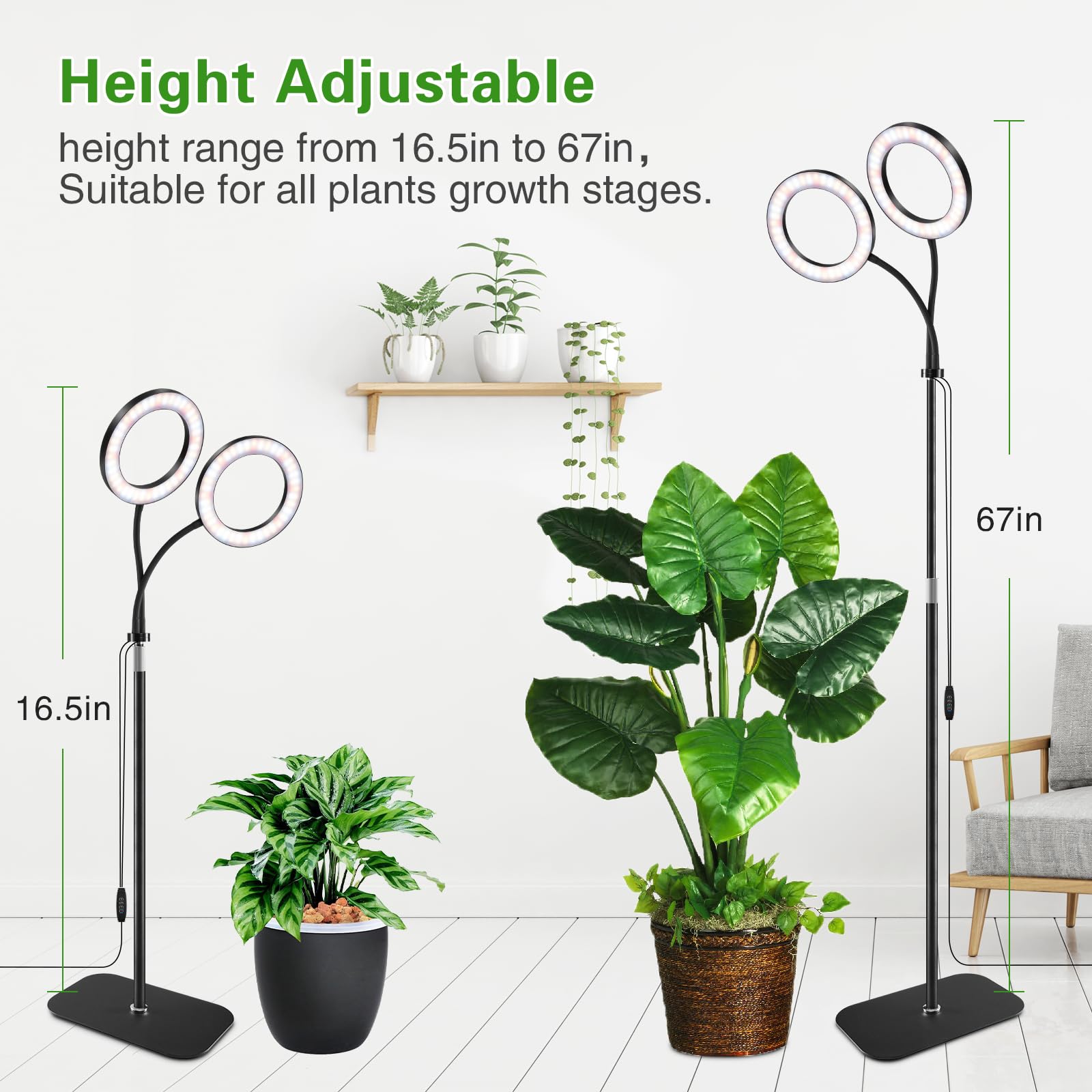 SDOVUERC dual-head full-spectrum lighting for seedling to flowering stages