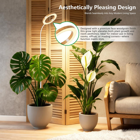 SDOVUERC grow light with faux wood finish complements home decor