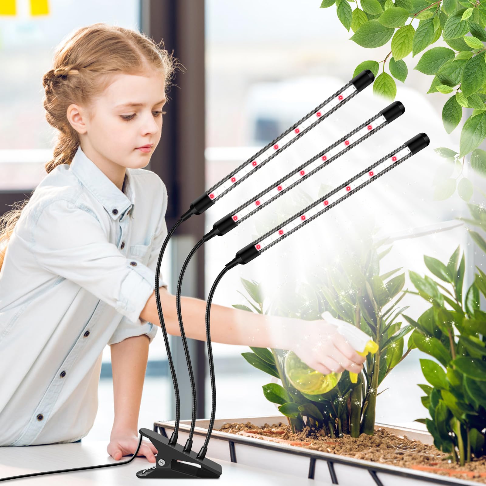 SDOVUERC indoor garden setup suitable for seedling care and shelf-grown herbs.
