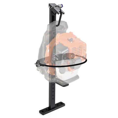 SDSNTE backpack blower rack with built-in lock protects your blower during transport.