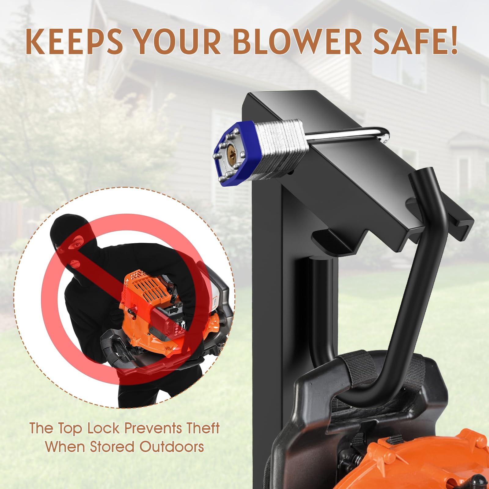 SDSNTE blower rack features a bottom base and strap to secure the unit in transit.