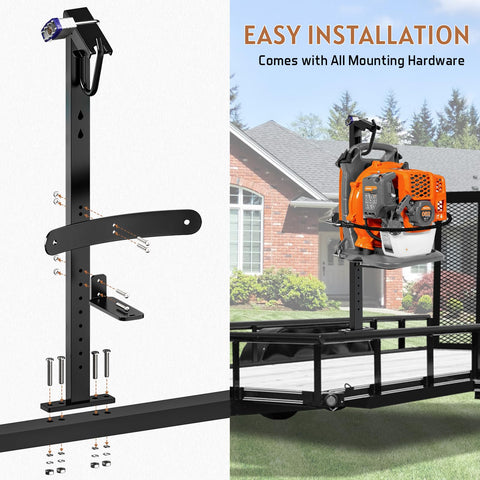 SDSNTE rack fits 22-26 inch top-handle blowers for versatile trailer or garage storage.