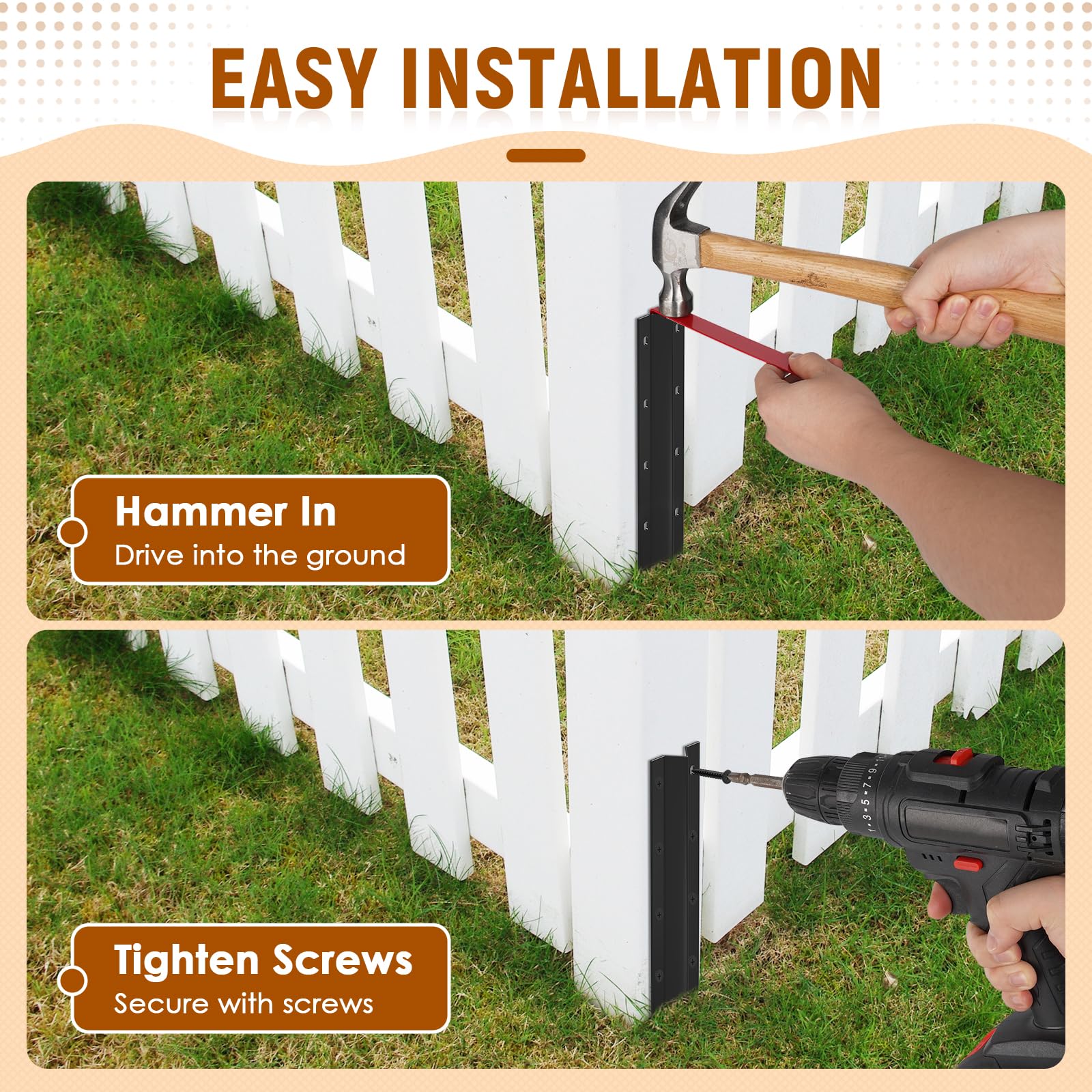 SDSNTE overlapping repairs adapt to different fence shapes for a snug fit.