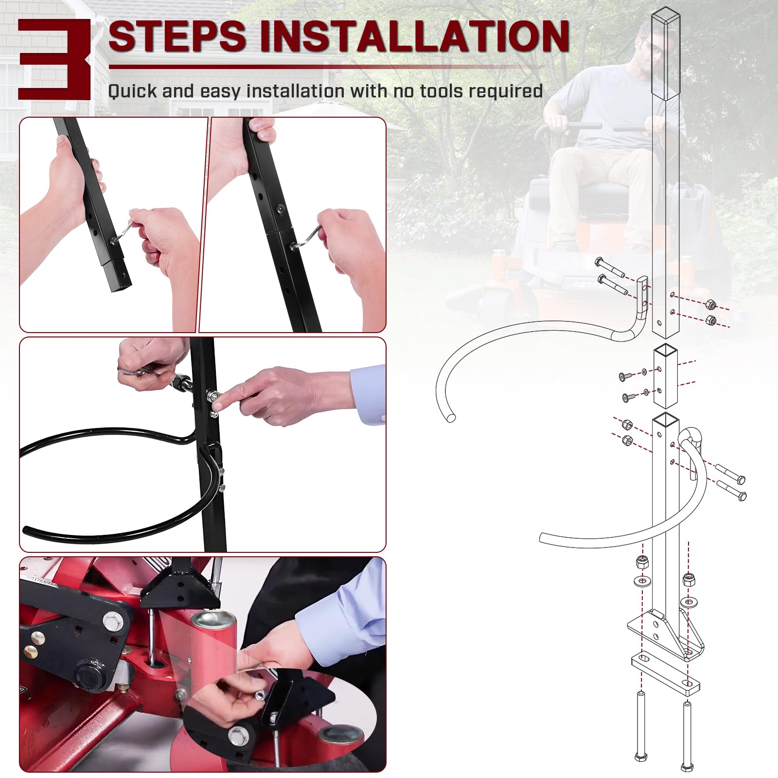 SDSNTE universal-fit handlebucket bracket compatible with most zero-turn mowers