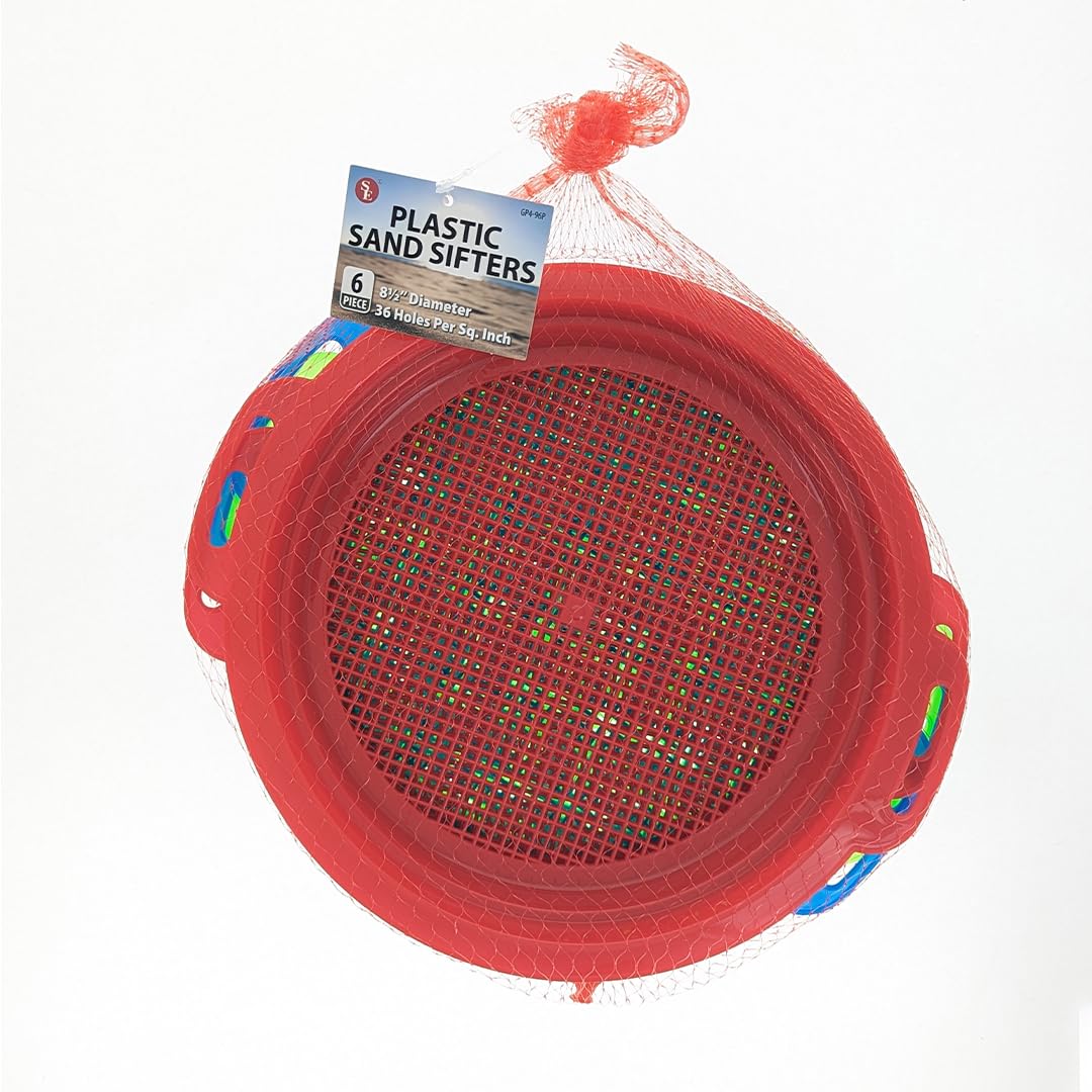 SE red 8.5-inch sifting pan for fast sand separation.