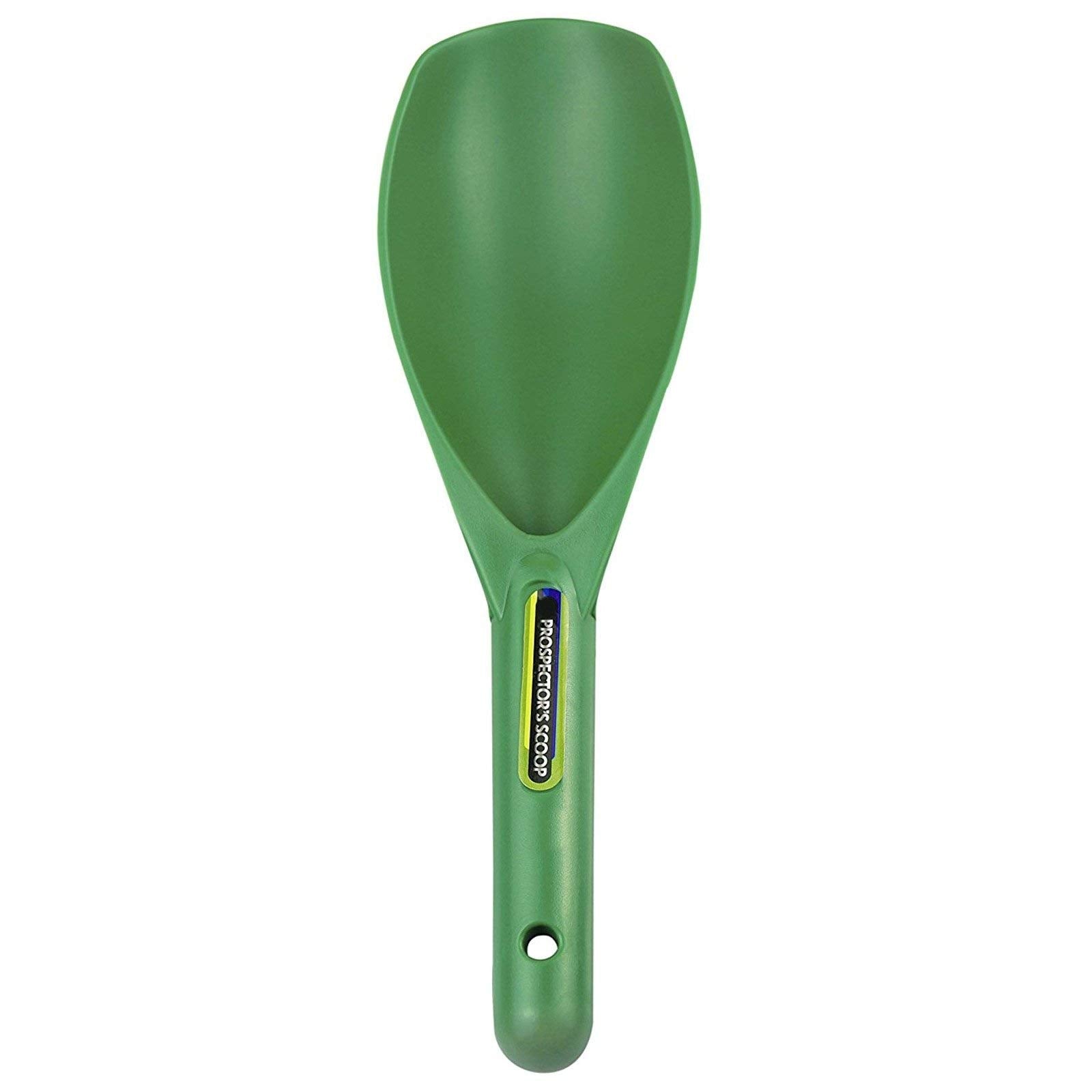 SE Green Prospector’s Scoop bright green color enhances gold spotting.