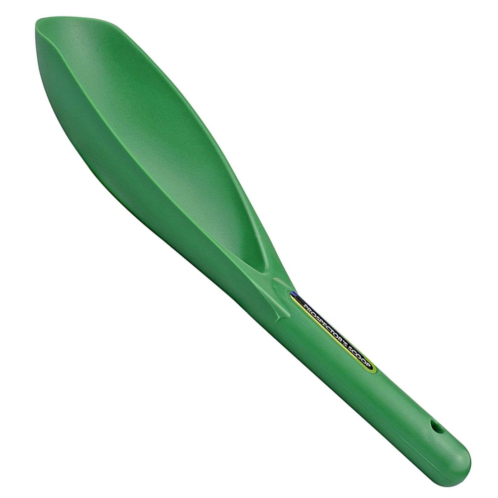 SE Green Prospector’s Scoop with non-metallic design, safe for metal detector use.