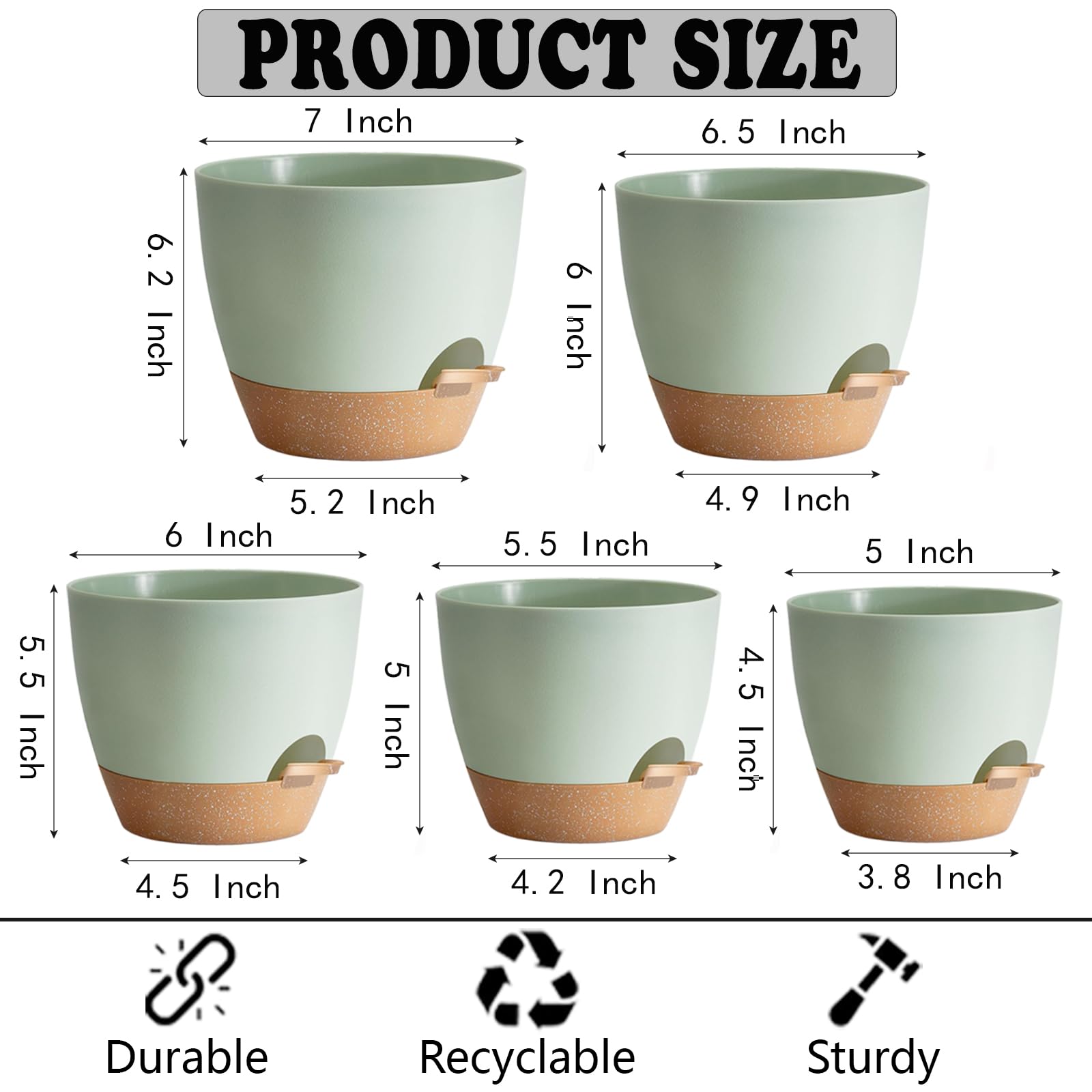 SE SUN-E planter with drainage holes and reservoir helps prevent overwatering.