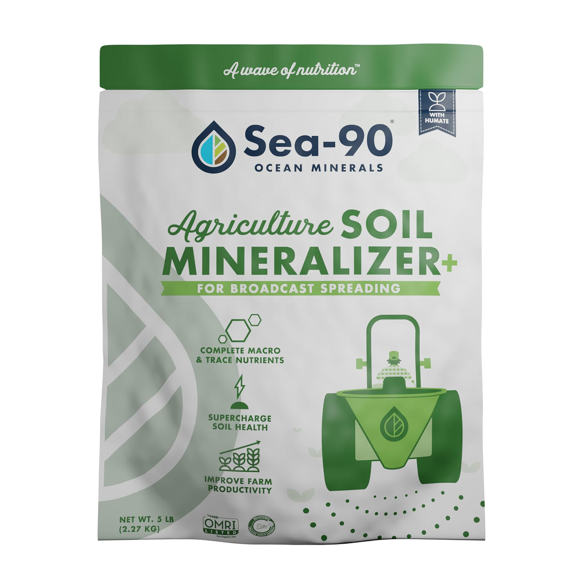 SEA-90 Agriculture Soil Mineralizer+ bag showing the mineral blend for balanced soil health