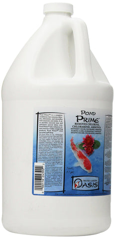 Seachem Pond Prime dosing cup demonstrates chlorine and chloramine removal.