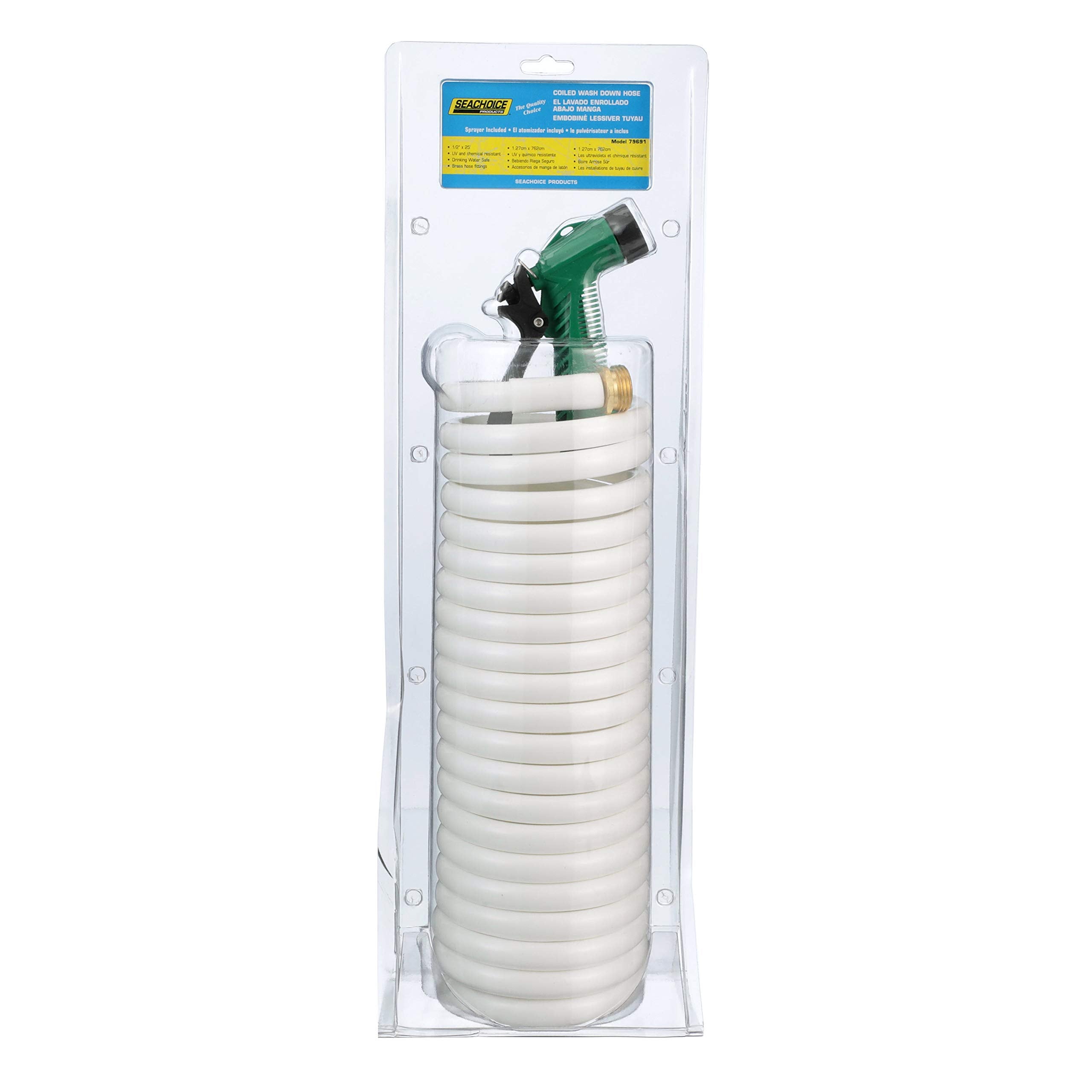 SEACHOICE 25-foot hose length provides reach for decks and gear.