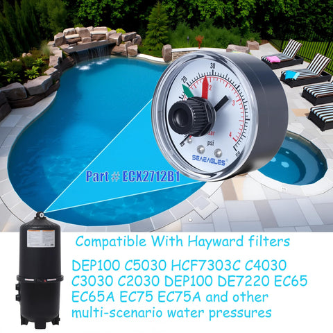 SeaEagles ECX2712B1 dial reading easy-to-spot for quick pool maintenance.