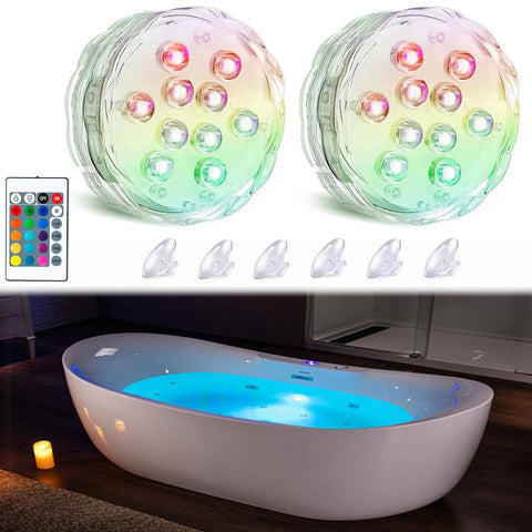 Seagenck bath tub lights with remote glow for relaxing evening baths