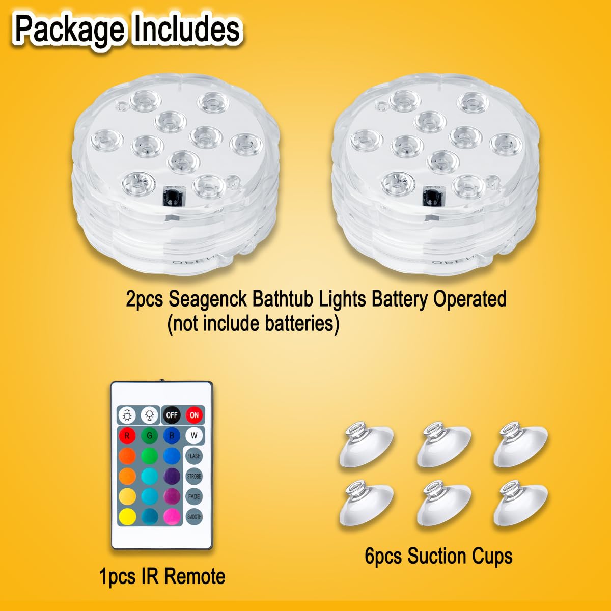 Waterproof battery-operated light by Seagenck for wet areas