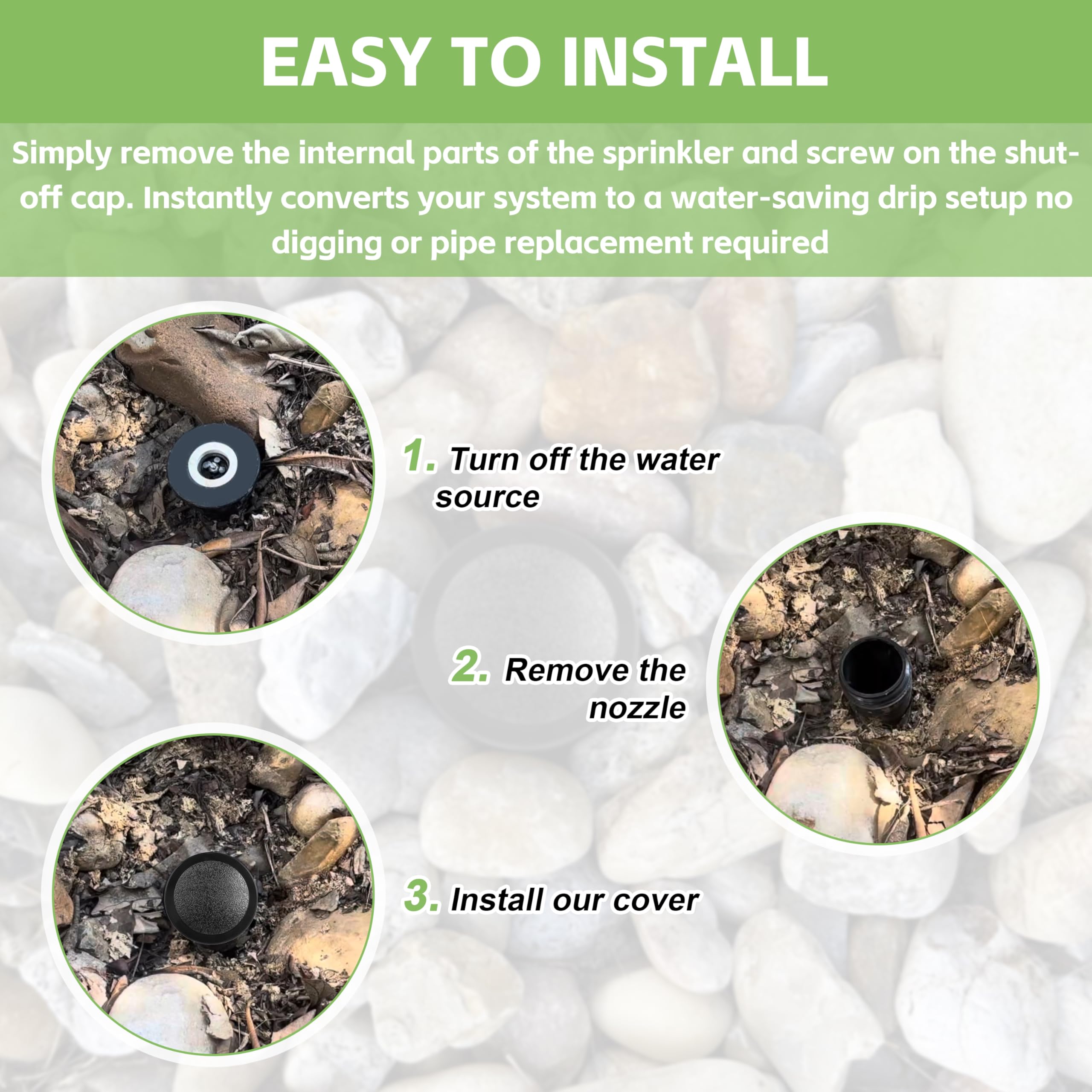 Seaiyomg sprinkler head cap set helps keep top leaks under control