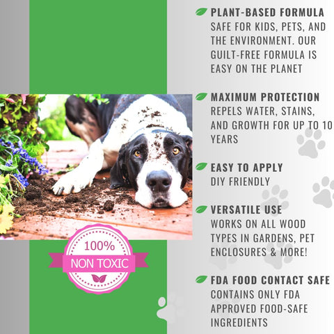 Seal It Green Garden Box Sealer FDA food contact safe sealant for edible garden boxes.