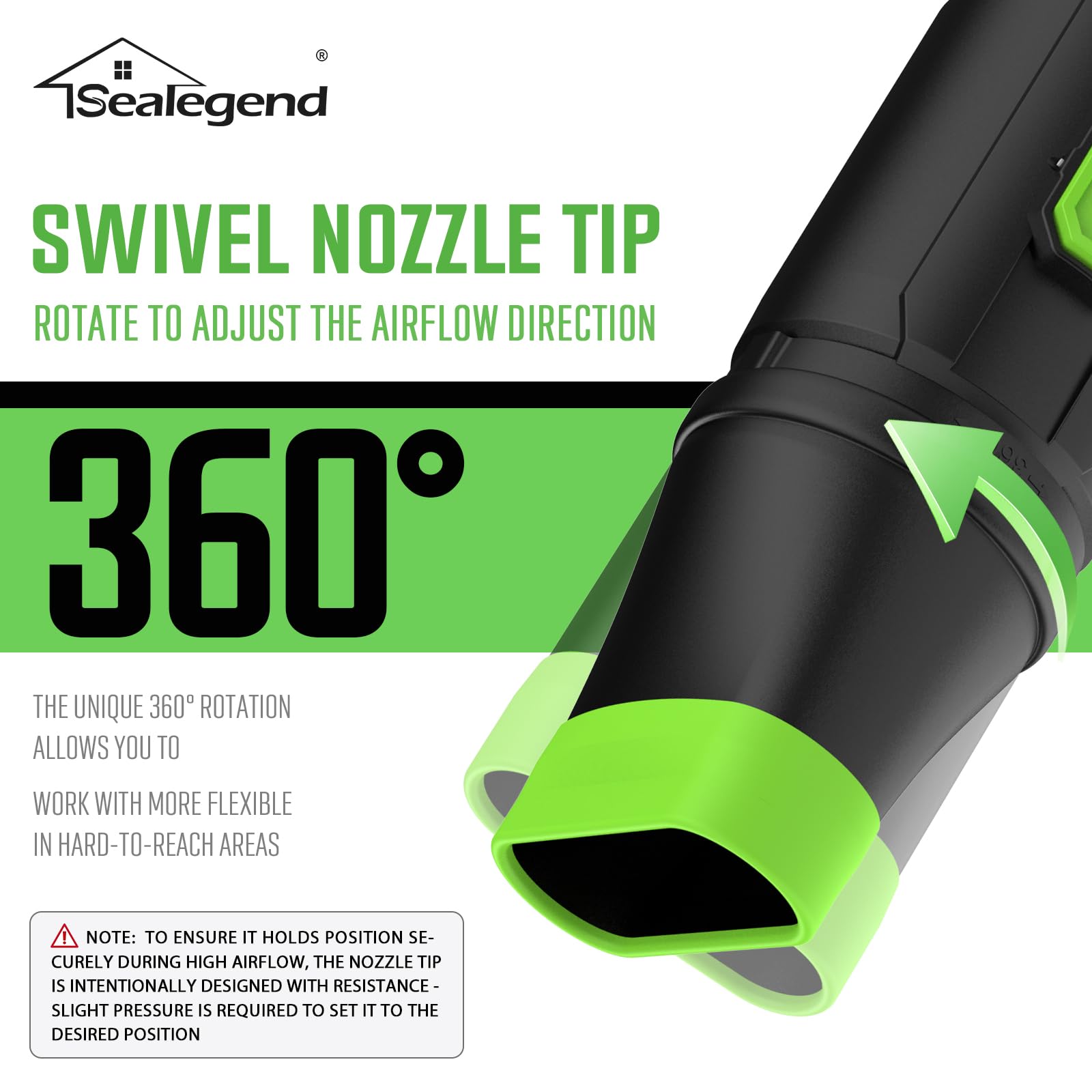 Sealegend car drying nozzle with 9.5-inch reach on EGO 650