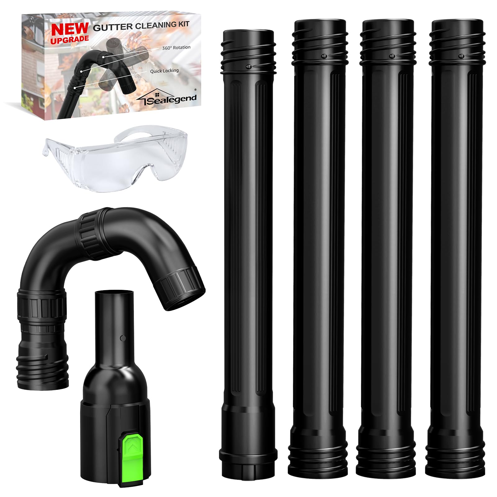 Sealegend gutter attachment for EGO LB5300 provides ground-level gutter access.