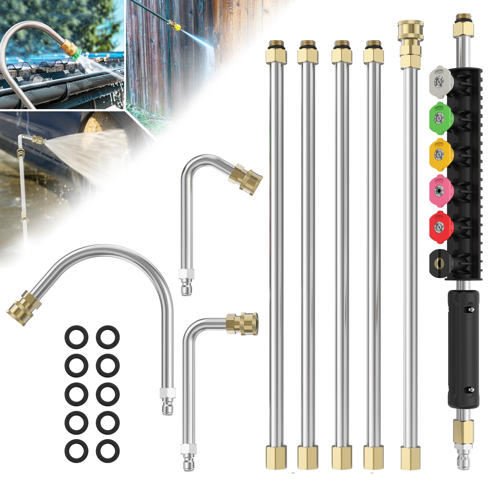 Sealegend extension wand with 30-degree tip for precise roof and gutter cleaning