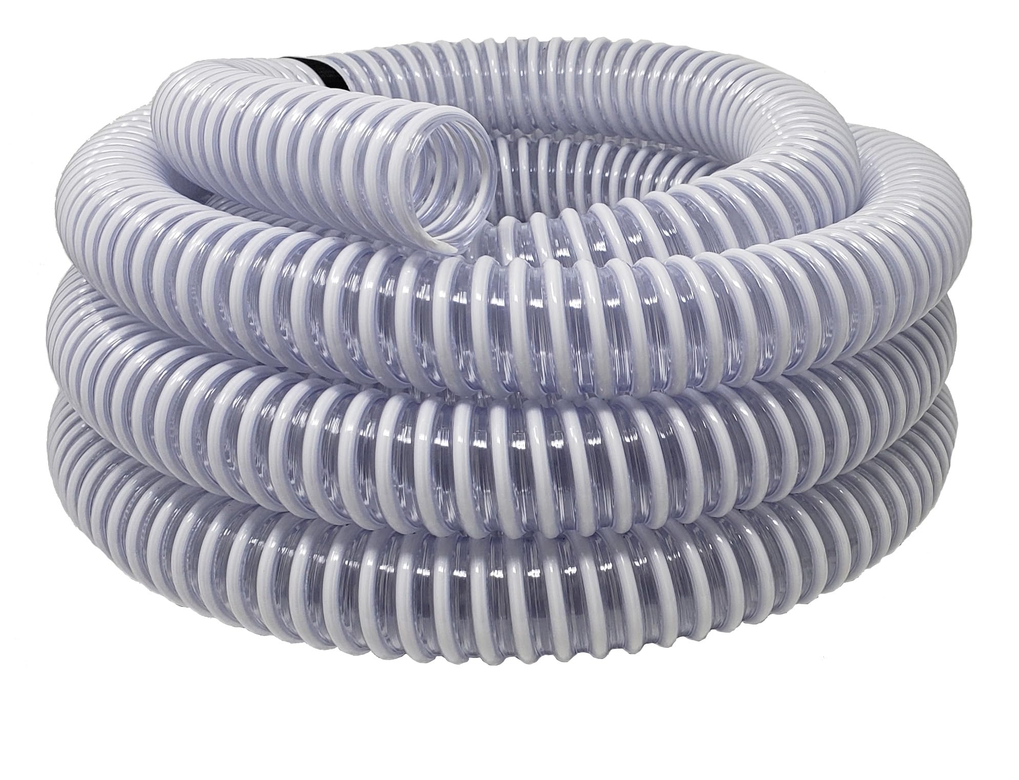 Sealproof 1-1/4 inch ID pool hose installation view showing cut-to-length flexibility.