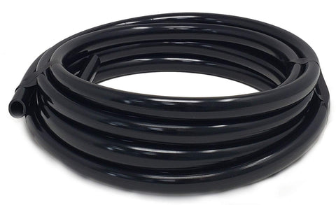 Sealproof half-inch pond tubing in black for durable water transfer, safe for fish.