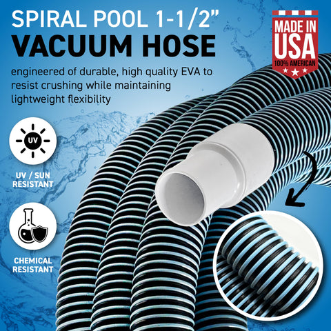 Sealproof kink-proof hose attached to vacuum head for easier cleaning