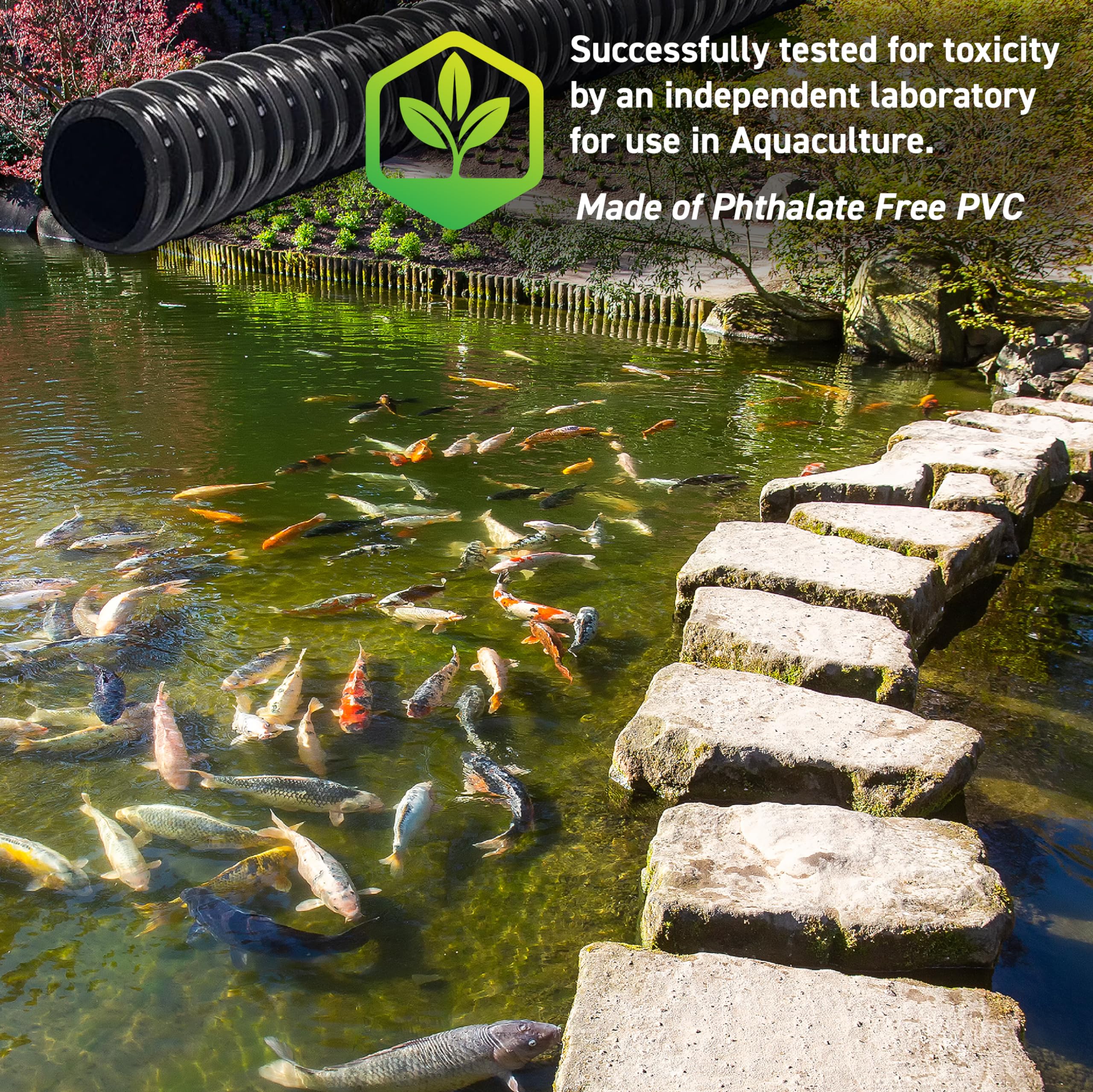 Sealproof Kinkproof fountain hose 1-1/4in ID withstands outdoor use while protecting flow