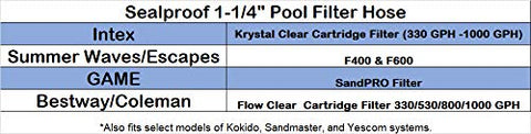 Sealproof made-in-usa pool hose demonstrates durable, rigid yet flexible construction.