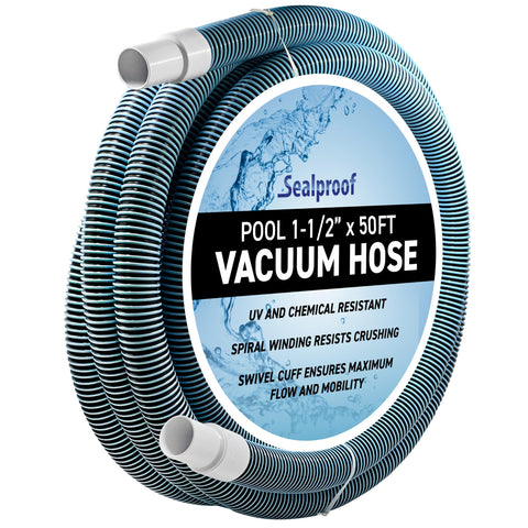 Sealproof swimming pool hose 50 ft with swivel cuff for smooth vacuuming