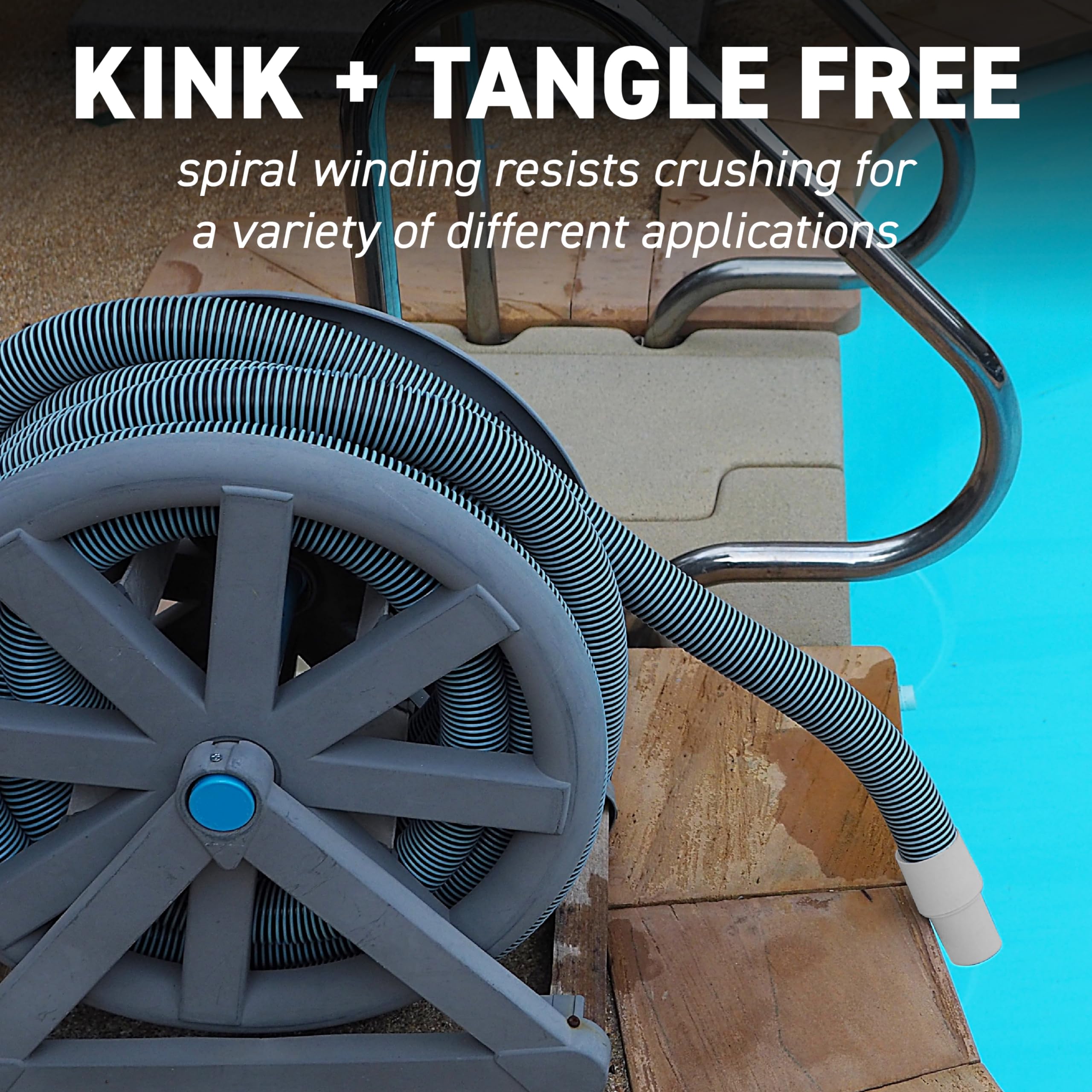 Sealproof USA-made pool hose highlighting quality and durability